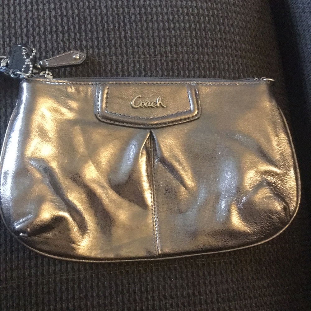 Silver Coach Clutch/Wristlet